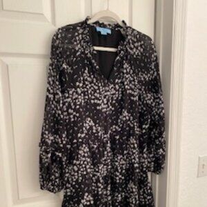 NWOT CeCe Sheer  Flowers dress with long sleeves size L